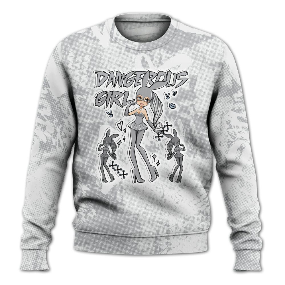Sweatshirt To Match Low OG Wolf Grey 1s - Dangerous.Girl Heart Grunge All Over Print