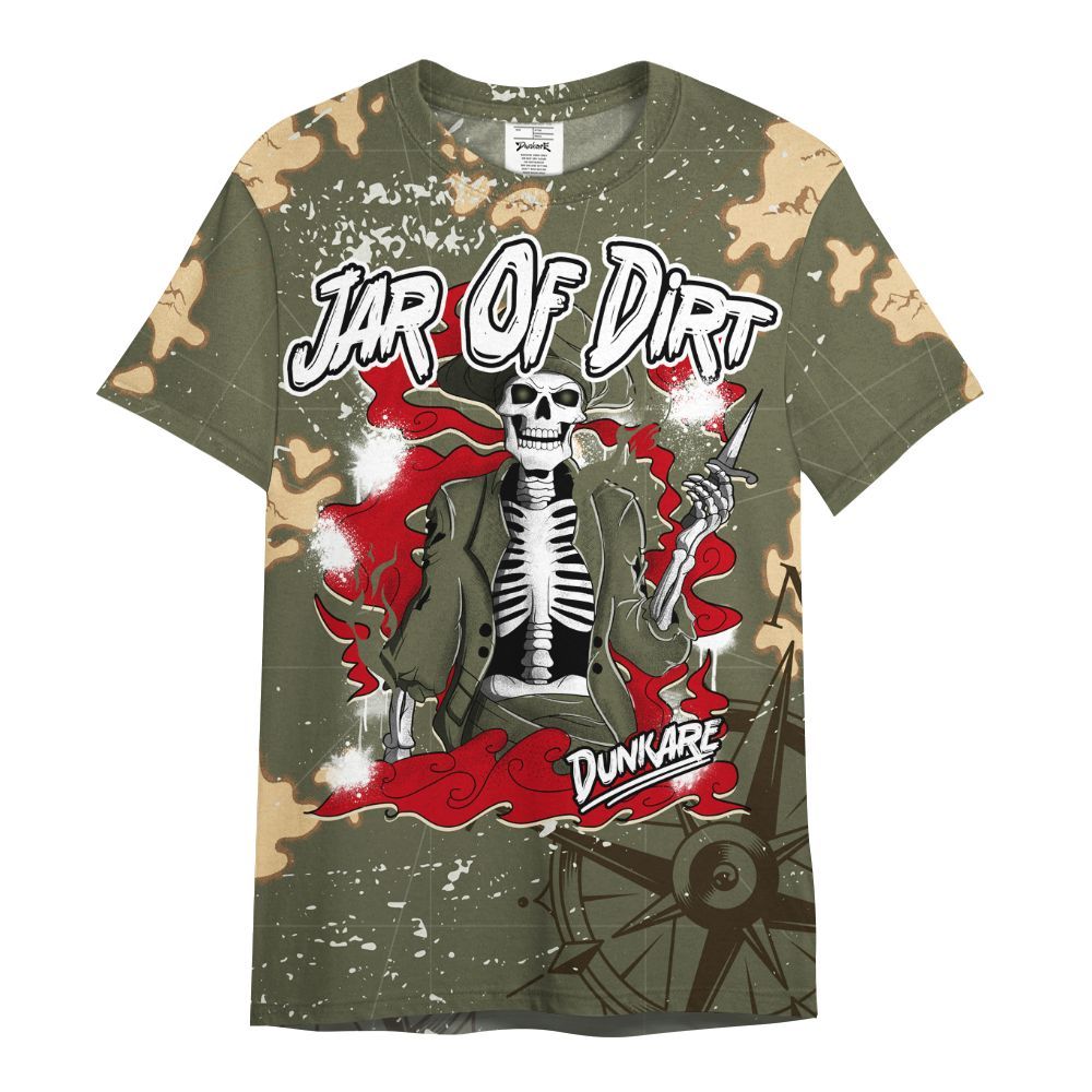 Shirt To Match Low OG Medium Olive 1s - Skeleton Jar Of Dirt Retro All Over Print