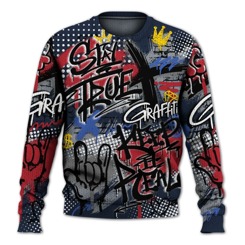 Knitted Sweater To Match Dunk Low COJP What The 2024 - True It Real Graffiti Streetwear