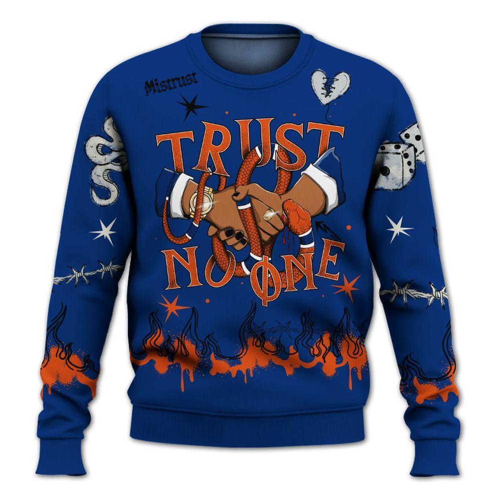 Sweatshirt To Match Mid Knicks 1s - Trust No One Snake-Bite Doodle Crayon All Over Print