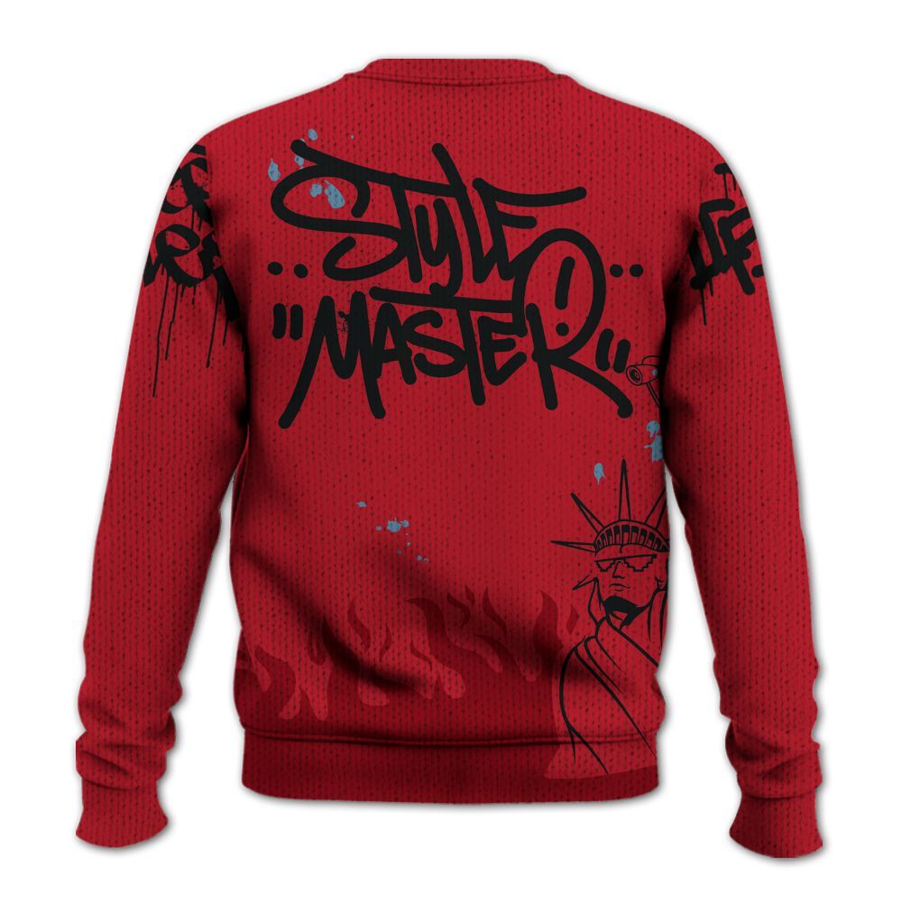 Knitted Sweater To Match Retro Raging Bull 5s - Graphic Fck Around Find Out