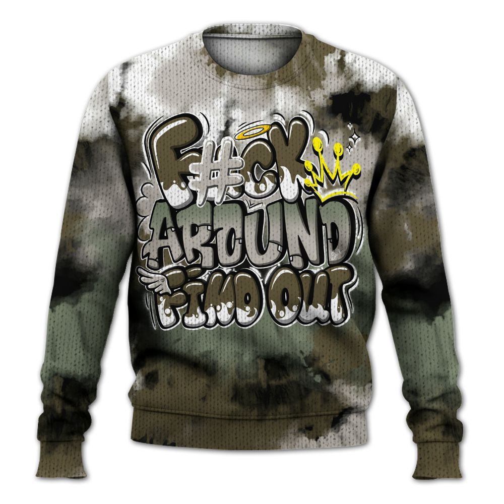 Knitted Sweater To Match Dunk Low Year Of The Snake - Tie Dye FK Around Find Out