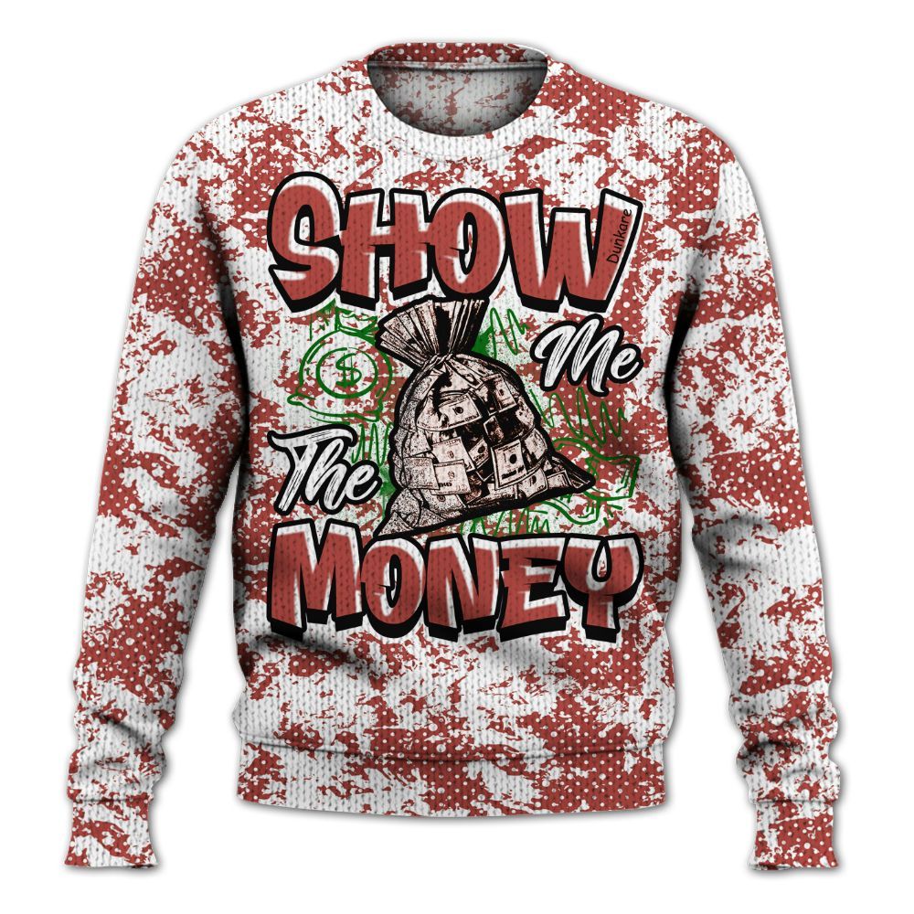 Knitted Sweater To Match Dune Red 13s - Show Me The Money Retro