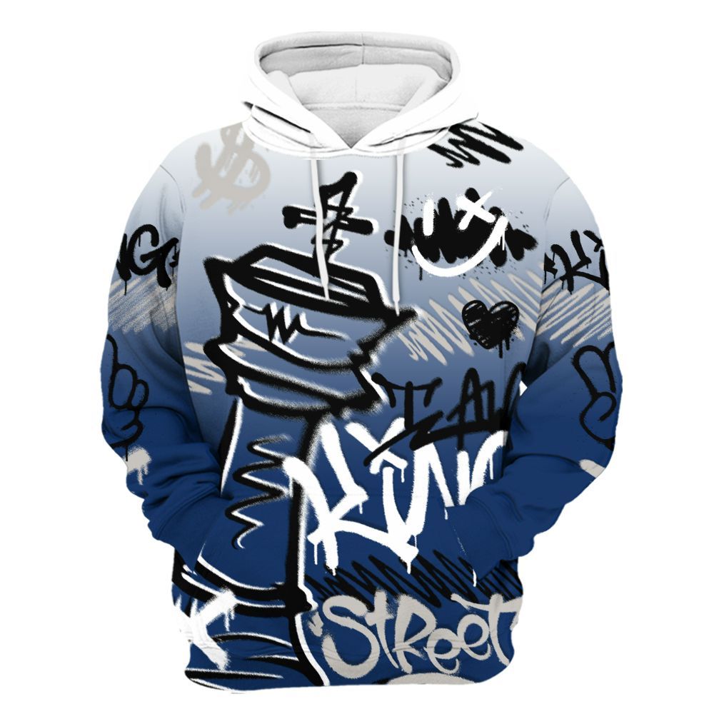Hoodie To Match High OG Deep Royal Blue 1s - Street King Chess Streetwear All Over Print