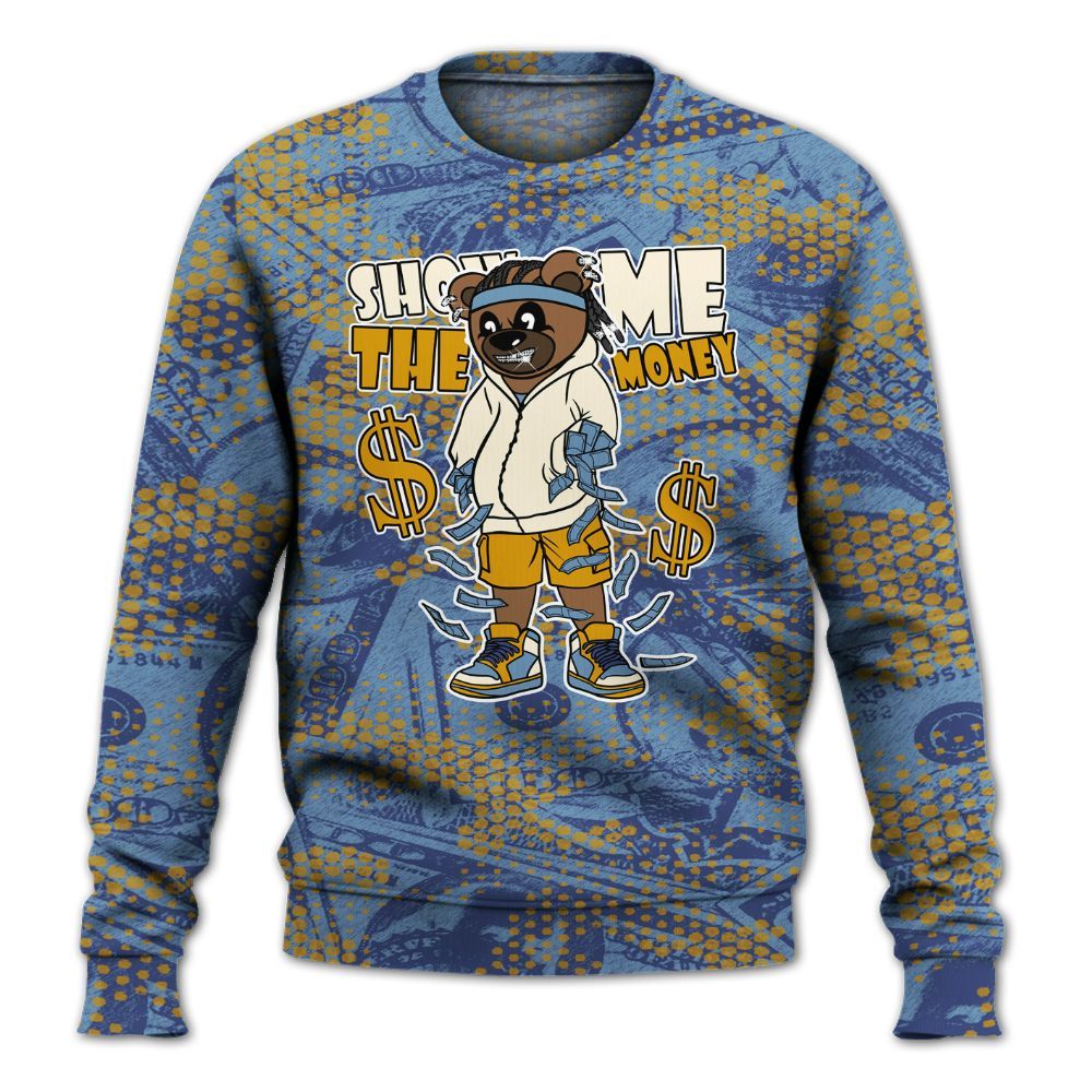 Sweatshirt To Match High OG First In Flight 1s - Show Me Bear Banknotes Art All Over Print