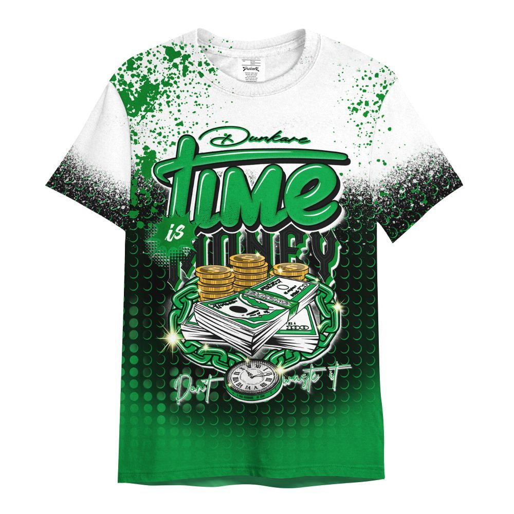 Shirt To Match Low Lucky Green 1s - Halftone Time Is Money All Over Print