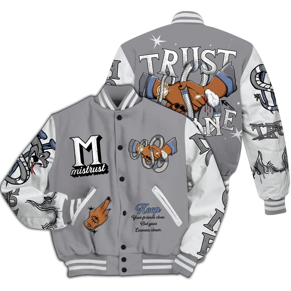 Varsity Jacket To Match Low Cement Grey 11s - Trust No One Snake-Bite Street Style All Over Print