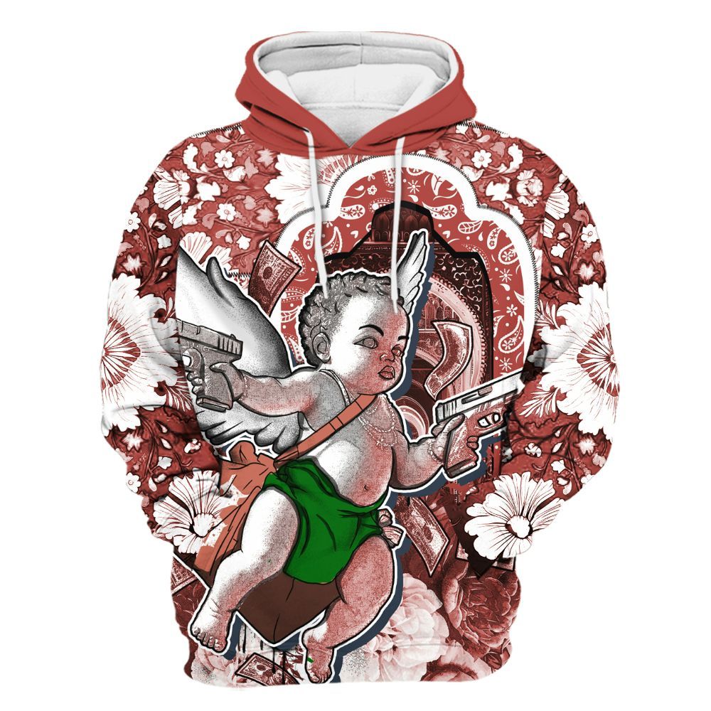 Hoodie To Match Dune Red 13s - Angel Money Bag All Over Print