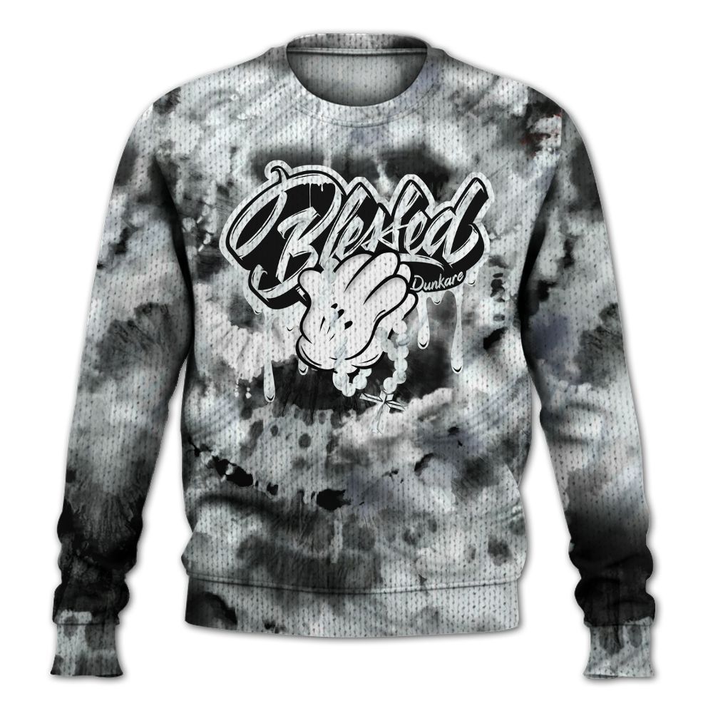 Knitted Sweater To Match Air Foamposite Jin Kazama - God Blessed Tie Dye