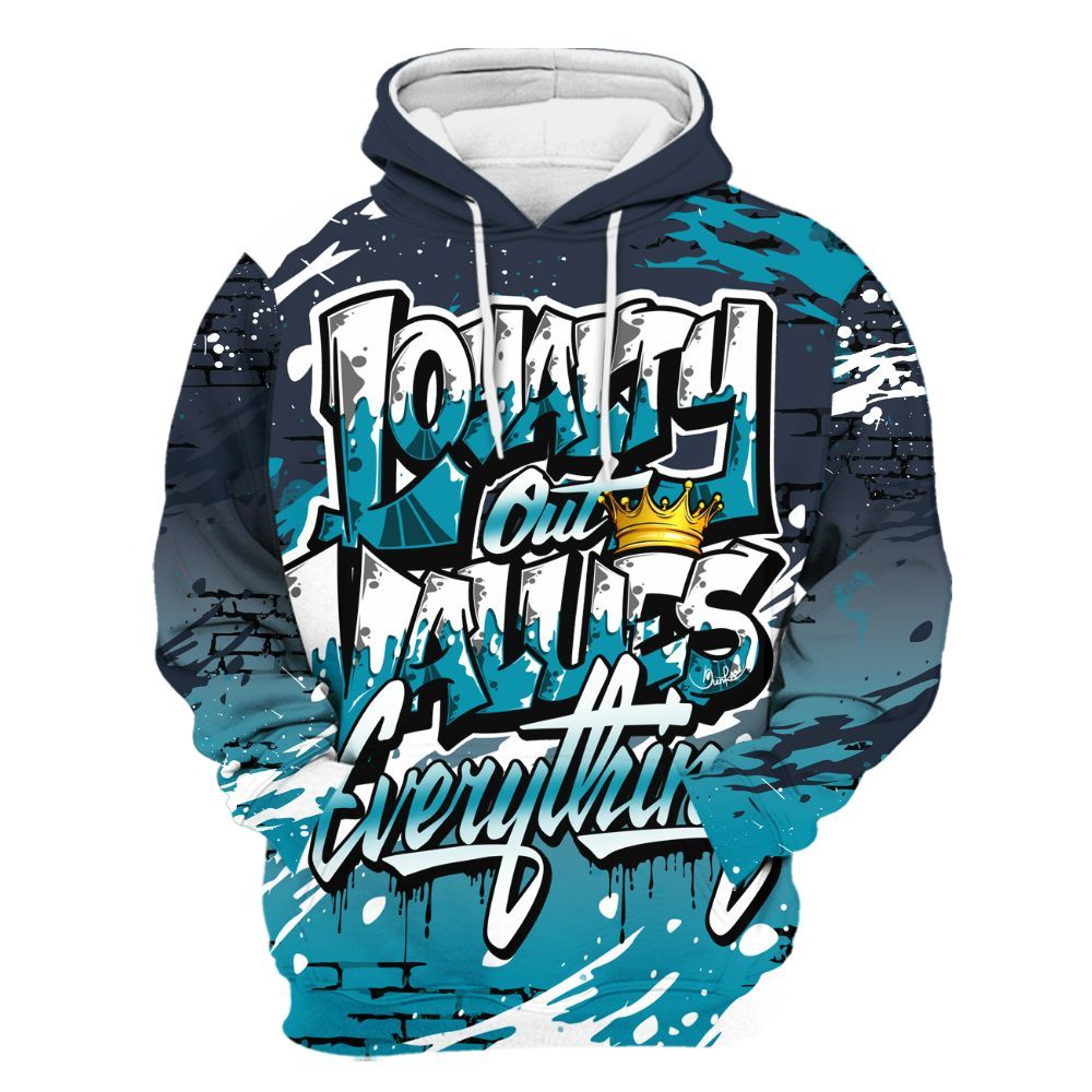 Hoodie To Match Retro Obsidian 13s - Values Of Loyalty Drip All Over Print