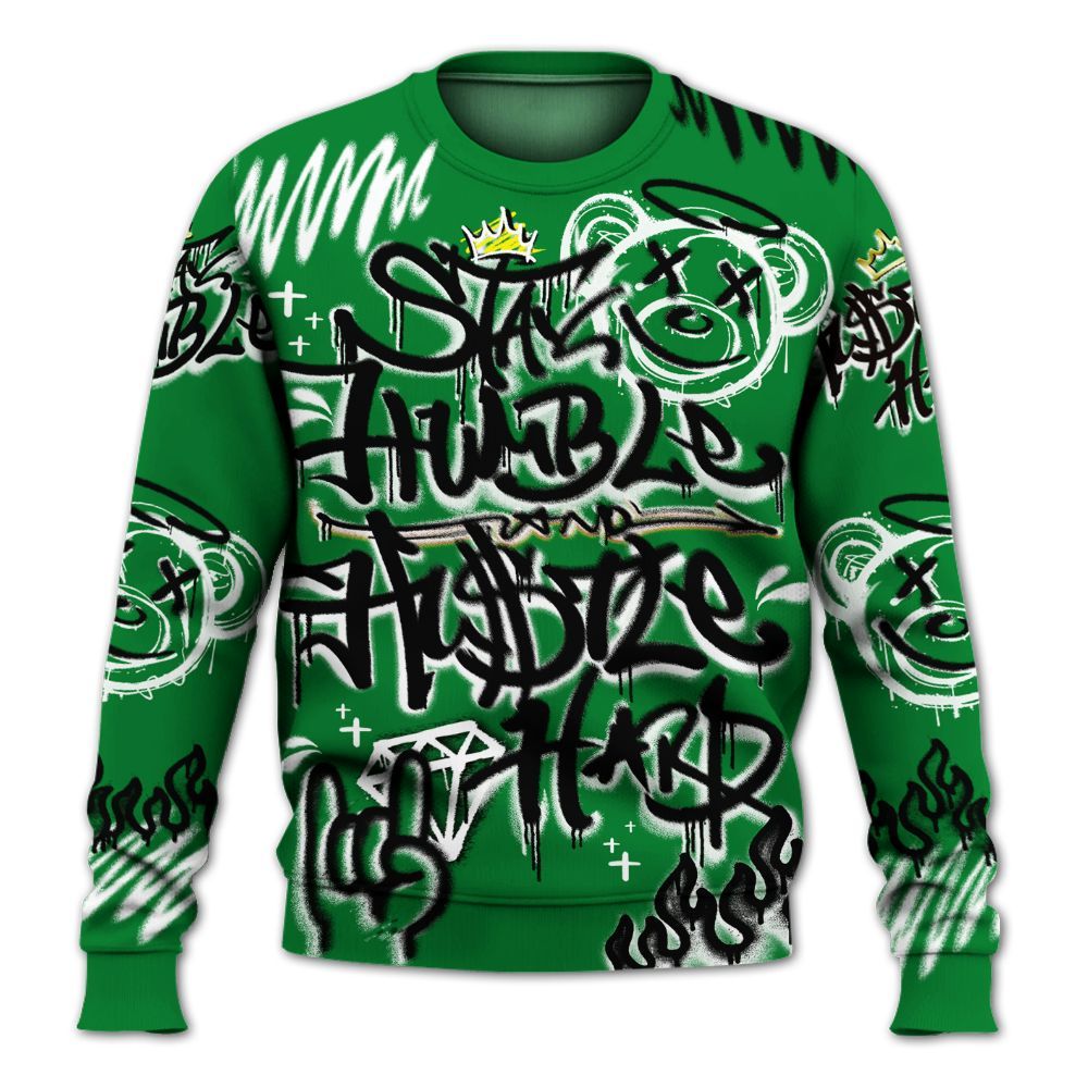 Sweatshirt To Match Lucky Green 1s - Humble Drip Streetwear Graffity All Over Print