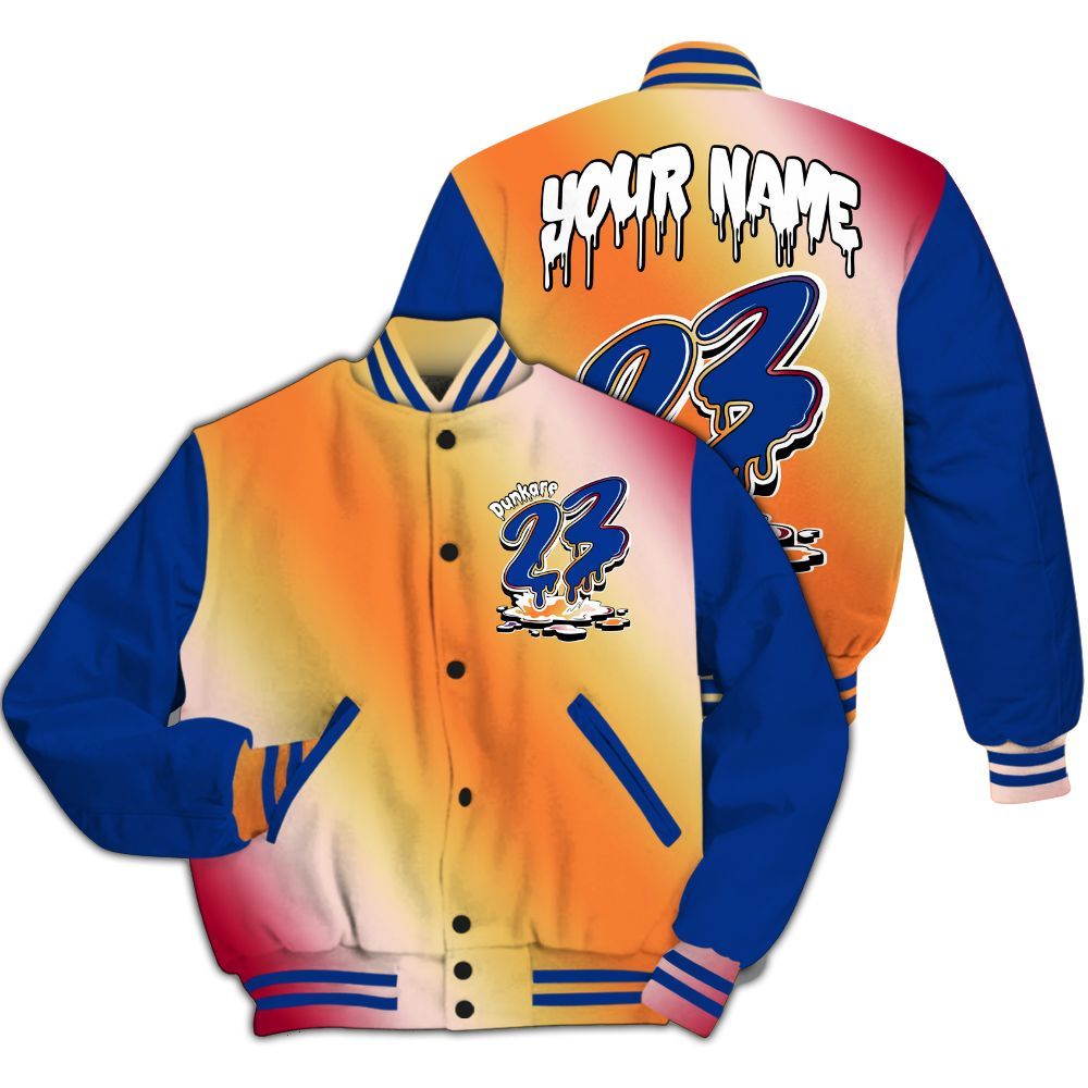 Varsity Jacket To Match Air Griffey Max Los Angeles 1s - Custom Name 23 Drip All Over Print