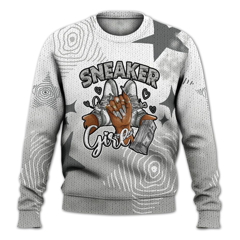 Knitted Sweater To Match Retro Wet Cement 4s - Sneakerz Girlz Unique Starz