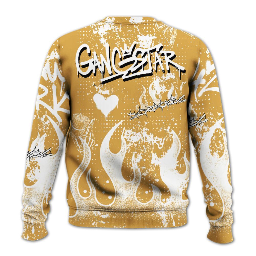 Sweatshirt To Match Low OG Rookie Of The Year 1s - Lucky Money Paid In Full Graffiti All Over Print