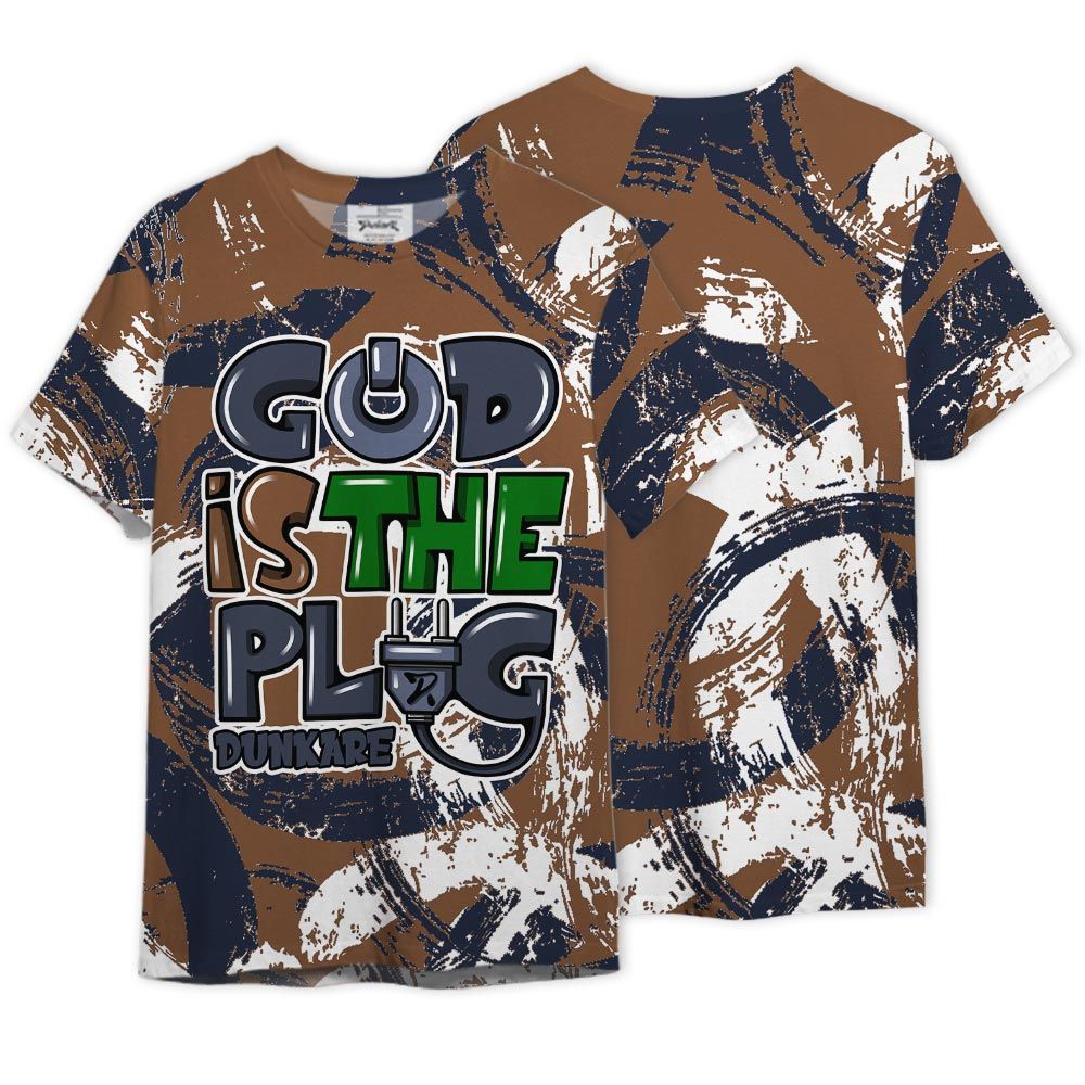 Shirt To Match Midnight Navy 13s - God Is The Power Cord Circle Paint Splash Graphic Shirt Unisex