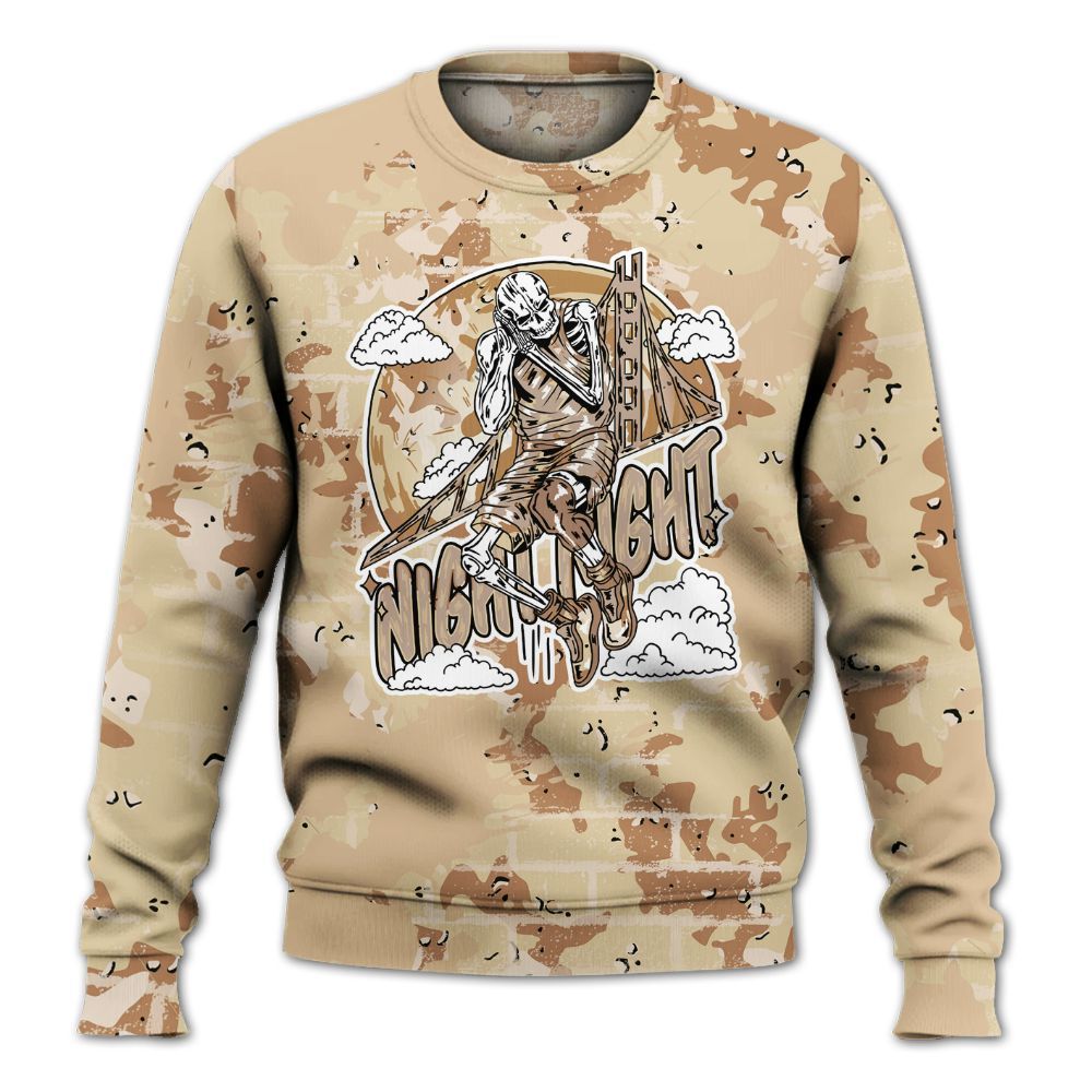 Sweatshirt To Match Desert Camo 3s - Seeya Skeleton Brick All Over Print