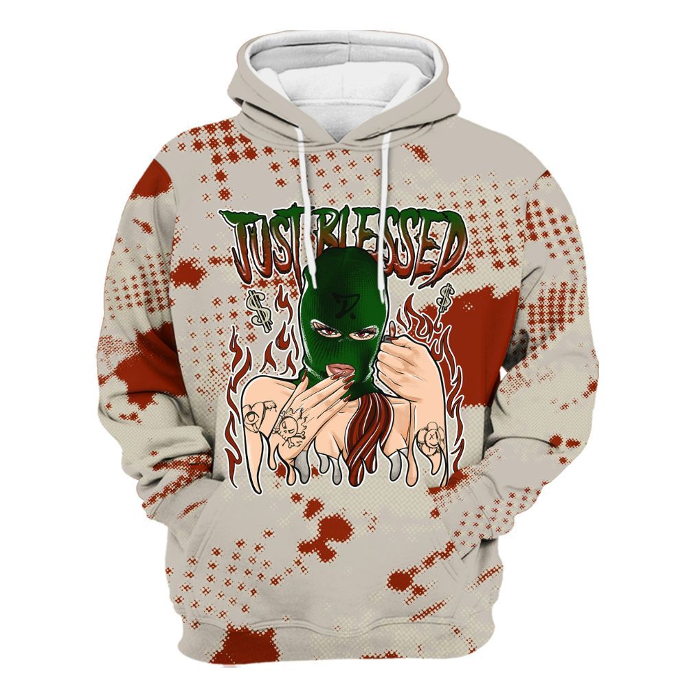 Hoodie To Match El Grito 5s - Blessed!! Smoke Dot All Over Print