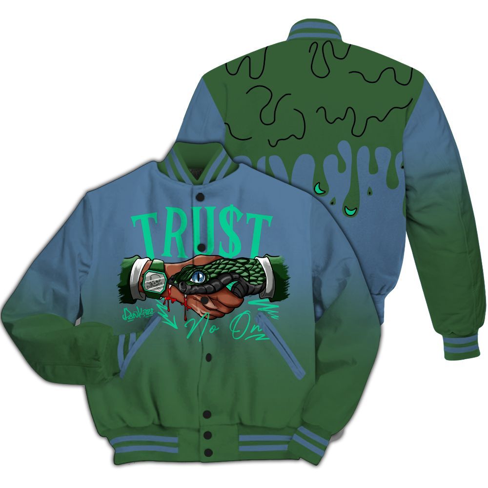 Varsity Jacket To Match Foamposite Pro Pine Green 2025 - Trust No One Drip All Over Print