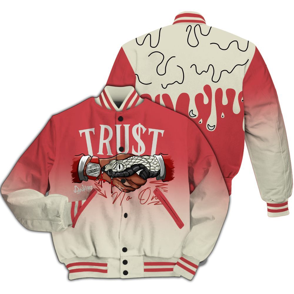 Varsity Jacket To Match Valentine's Day 2026 4s - Trust No One Drip All Over Print