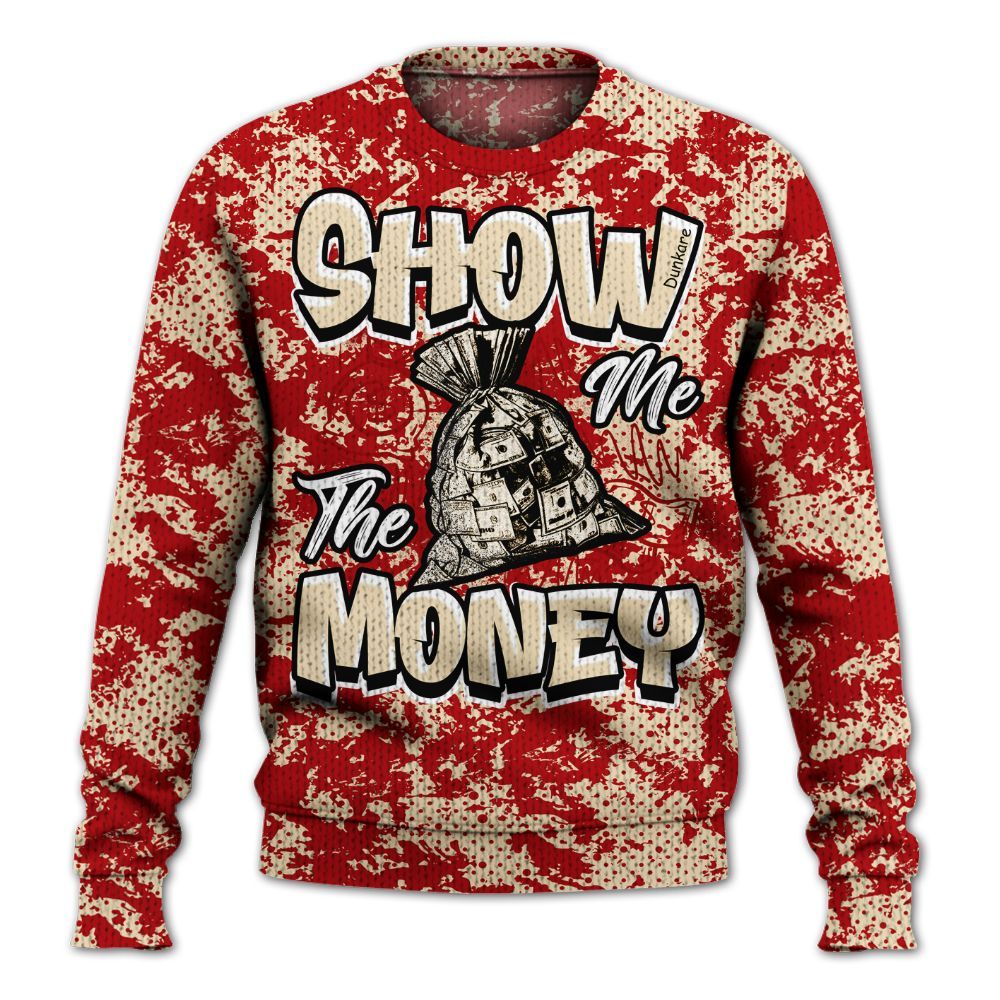 Knitted Sweater To Match Dunk Low Strawberry Waffle - Show Me The Money Retro