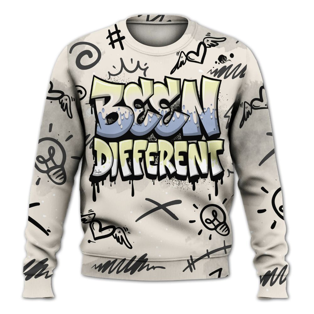 Sweatshirt To Match Luminous Green 5s - Drip Been Di2ferent All Over Print