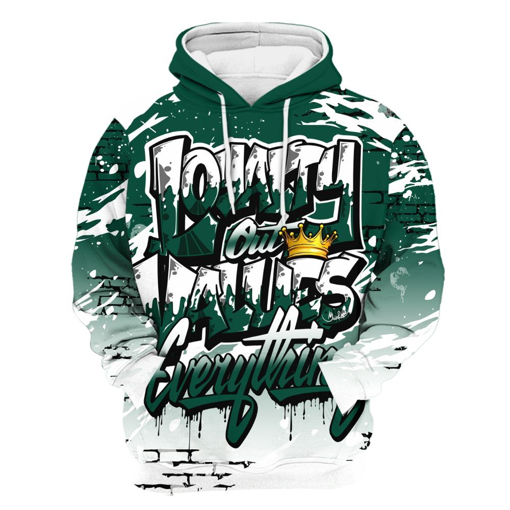 Hoodie To Match Oxidized Green 4s - Values Of Loyalty Drip All Over Print