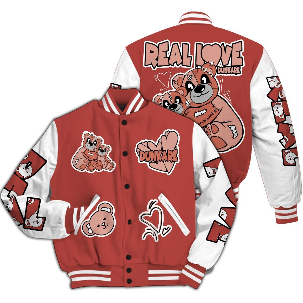 Varsity Jacket To Match Dune Red 13s - Sincere Fondness Bear All Over Print