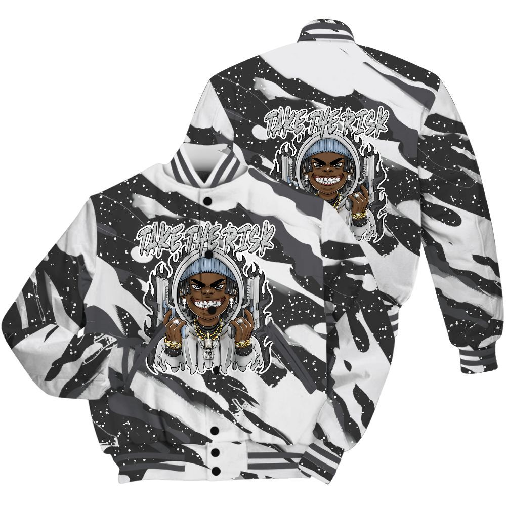 Varsity Jacket To Match Reverse Black White 6s Shirt - Take The Risk Colored All Over Print