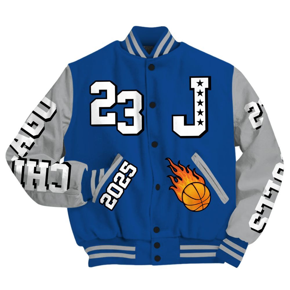 Varsity Jacket To Match Air Ship Royal Blue - Chicago 23 Basketball All Over Print