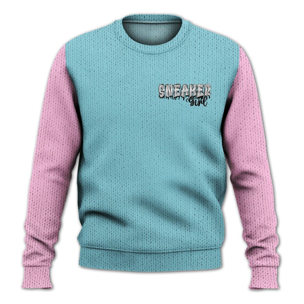 Knitted Sweater To Match SB Dunk Low Visty, Custom Name Sneaker Girl Money