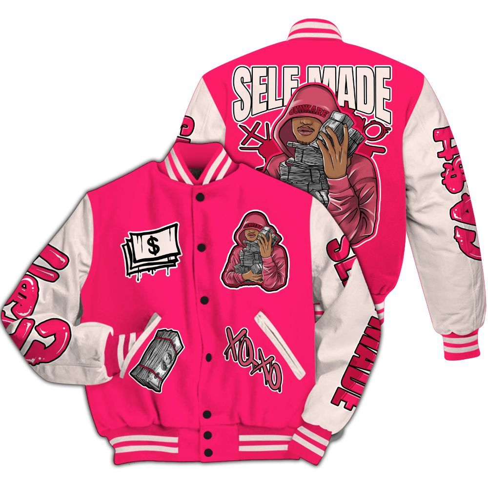 Varsity Jacket To Match A'One Pink Aura - Selfmade All Over Print