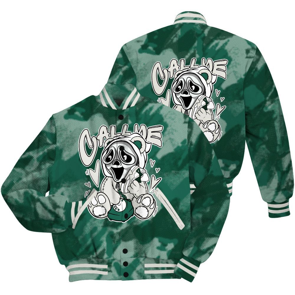 Varsity Jacket To Match Oxidized Green 4s Shirt - Call Me Bear Abstract Halftone All Over Print