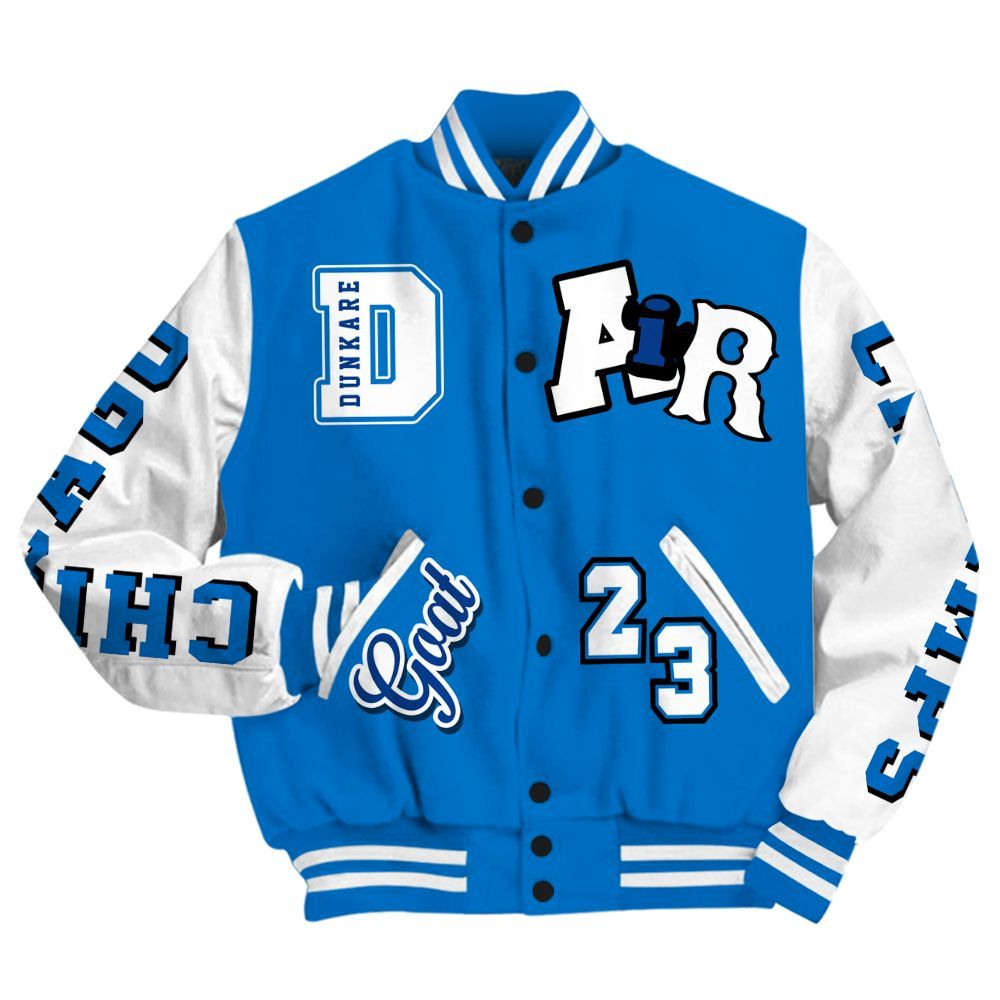 Varsity Jacket To Match Blueberry 12s Shirt, AIR Number 23 GOAT Graphic All Over Print