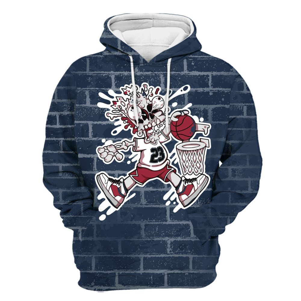 Hoodie To Match White Midnight Navy 6s - 85's Dunks Graphic Halloween All Over Print