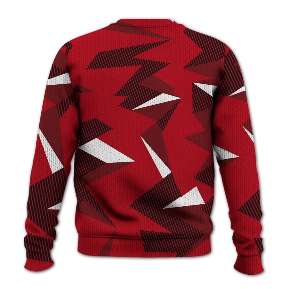 Knitted Sweater To Match Bred Velvet 11s - Geometric Camouflage Pattern