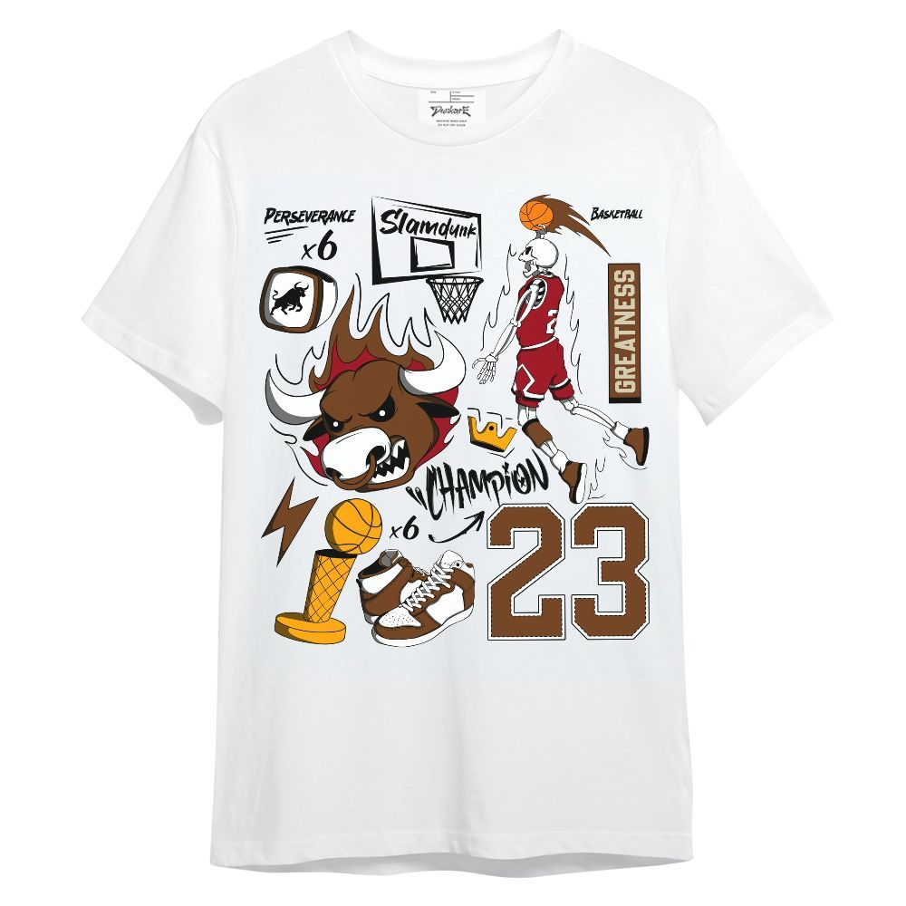 Shirt To Match Archaeo Brown 5s - 23 Doodle Basketball Legend Skeleton Unisex Shirt