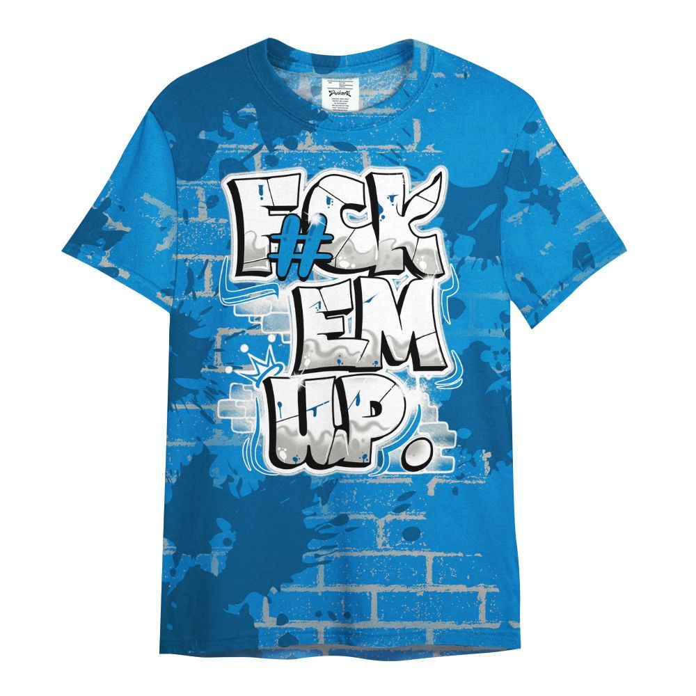 Shirt To Match Military Blue 4s - F#ck Em Graphic Brick Art All Over Print