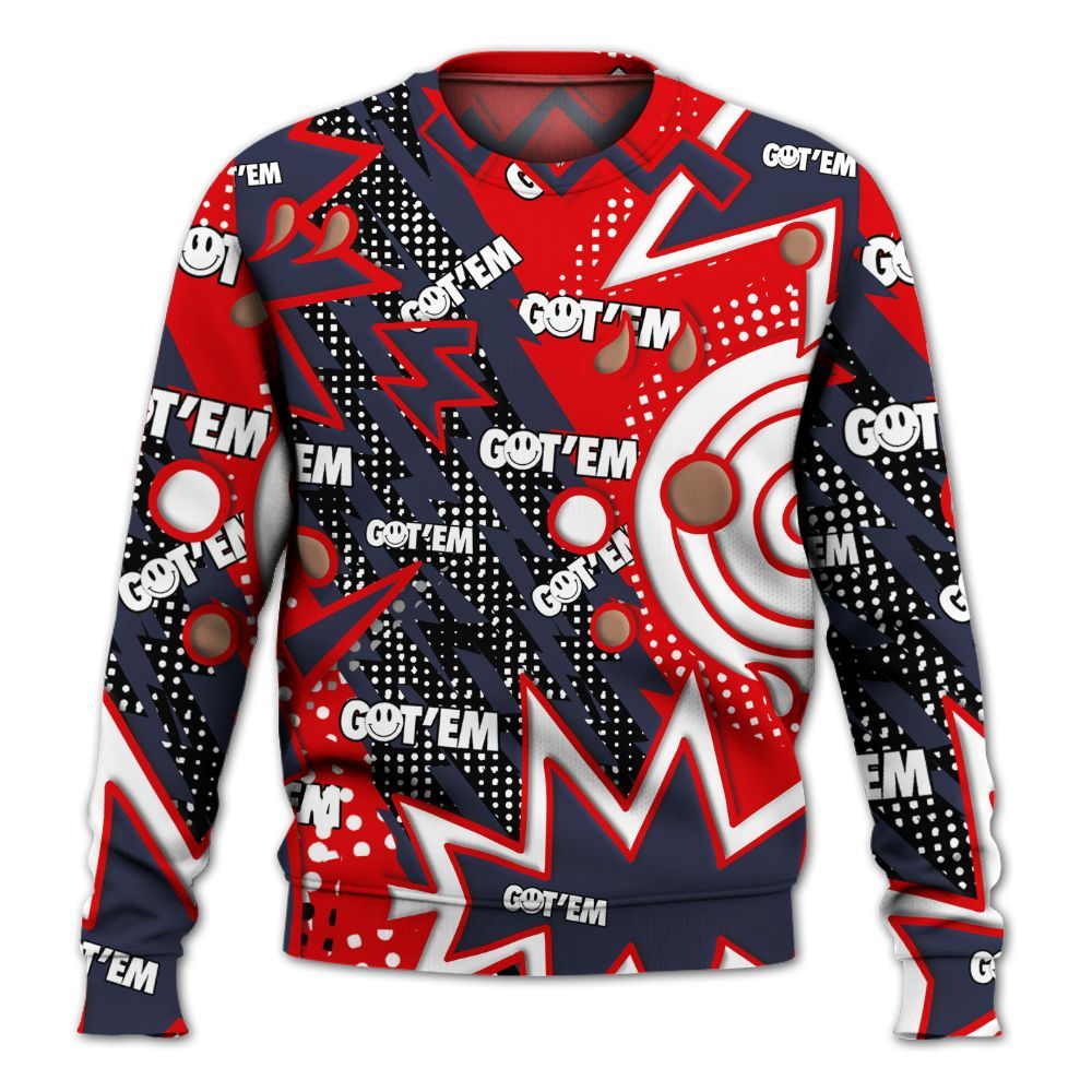 Sweatshirt To Match Low OG Howard Bison 1s - Retro Vintage 90s All Over Print