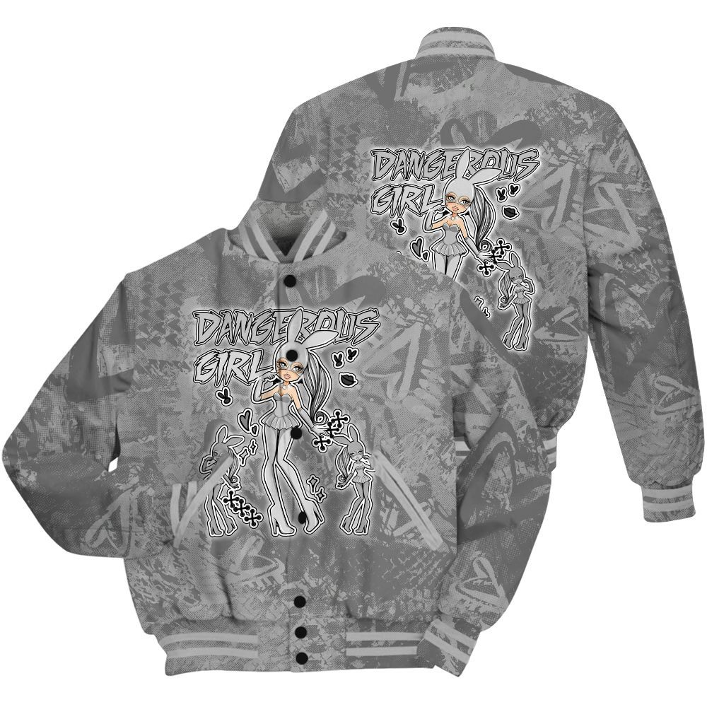 Varsity Jacket To Match Black Wolf Grey 12s Shirt - Dangerous.Girl Heart Grunge All Over Print