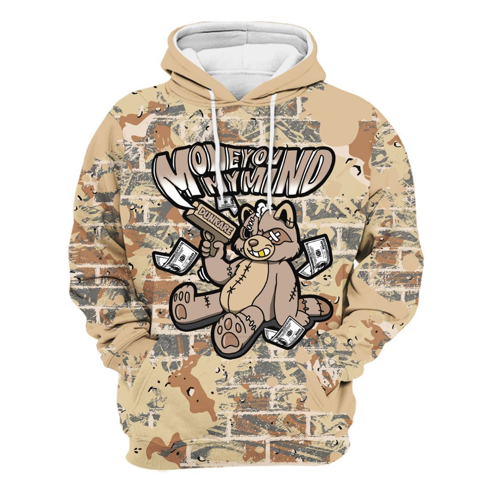 Hoodie To Match Desert Camo 3s - Money On My Mind Raccoon Brick All Over Print