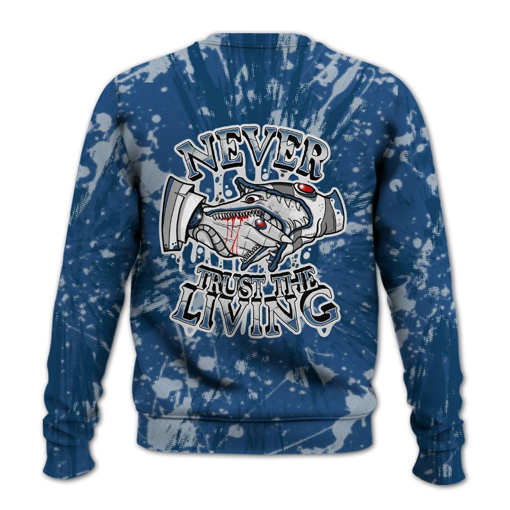 Sweatshirt To Match High OG Midnight Navy 1s - Never Trusting Living Graphic Halloween All Over Print