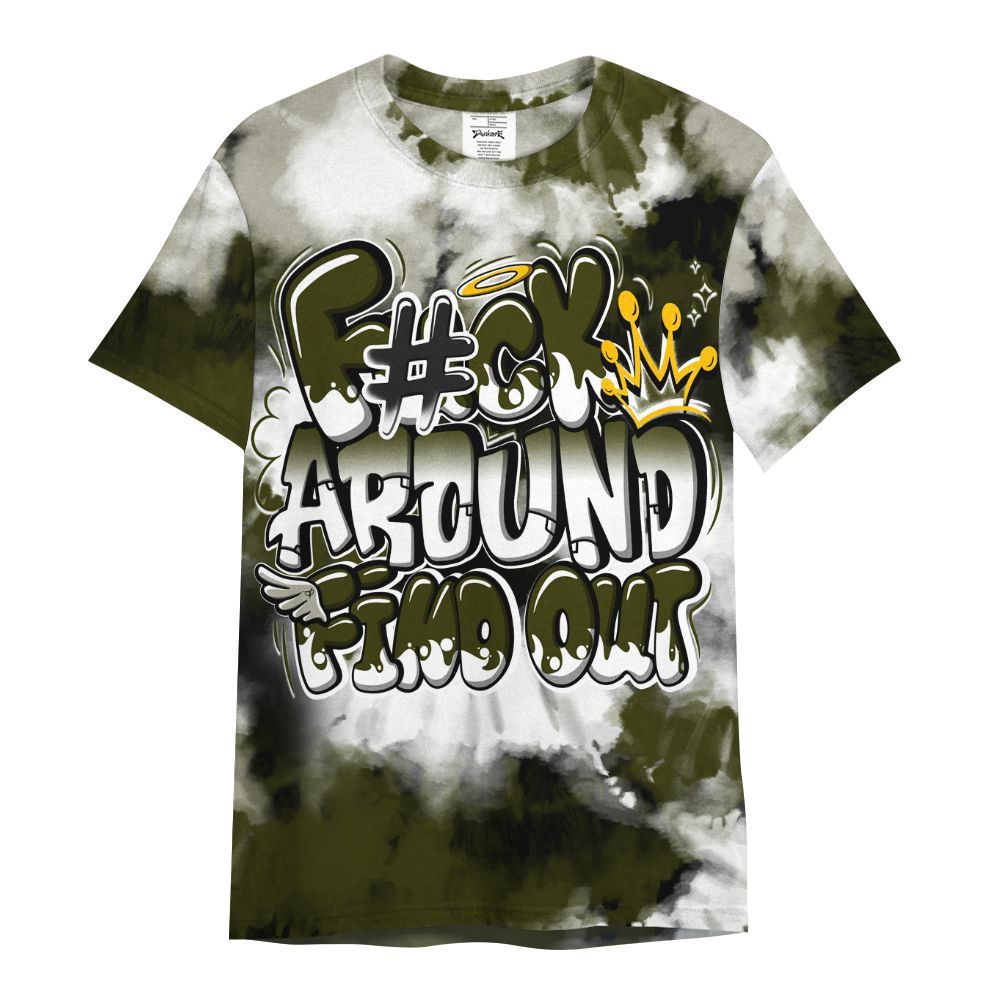 Shirt To Match Dunk Low Pale Ivory Cargo Khaki - Tie Dye FK Around Find Out All Over Print