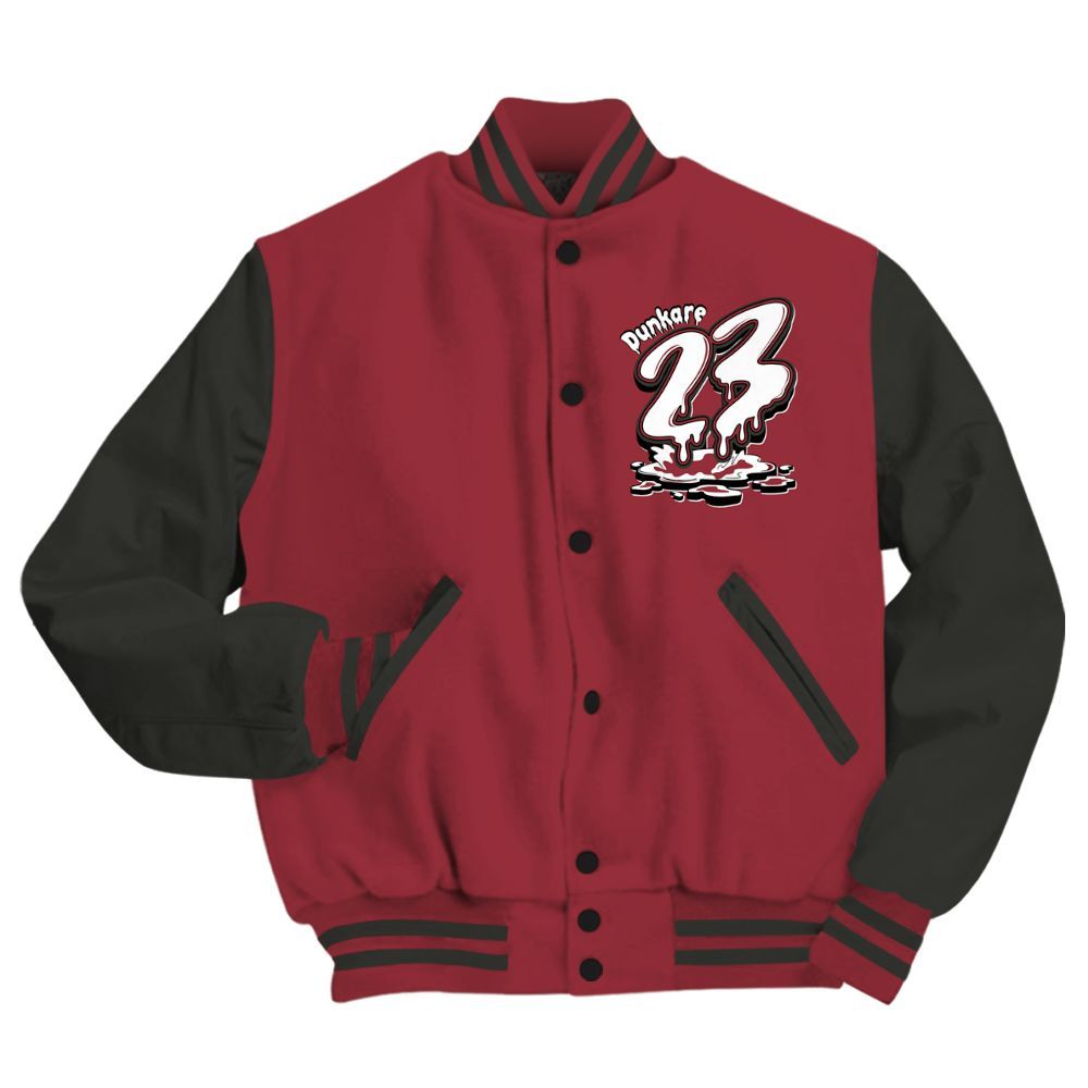 Varsity Jacket To Match Black Toe 14s - Custom Name 23 Drip All Over Print
