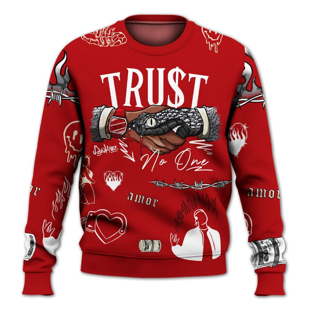 Sweatshirt To Match Cement Grey 3s - Snake Trust No One All Over Print