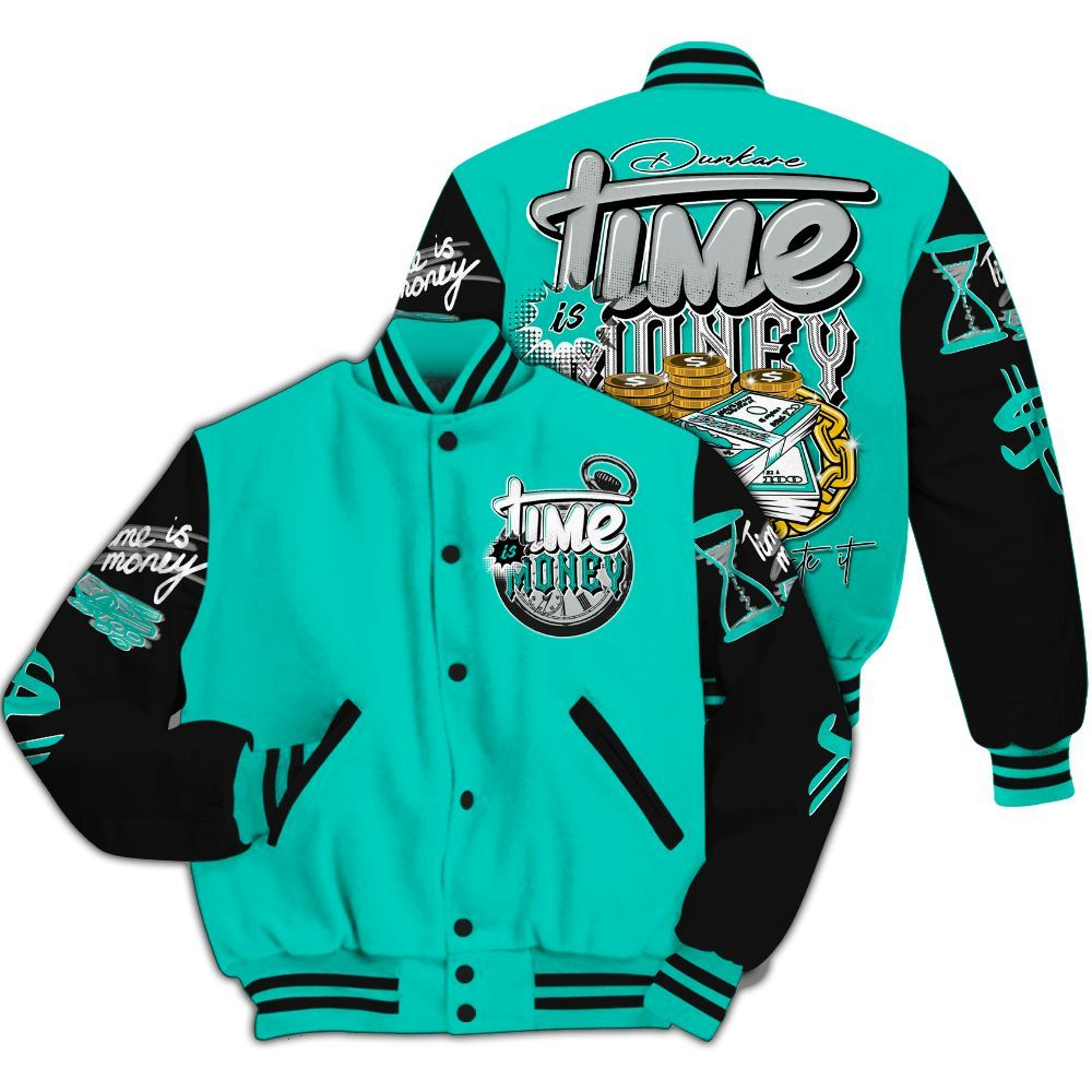 Varsity Jacket To Match Air Max 95 Dark Tiffany - Time Is Money All Over Print