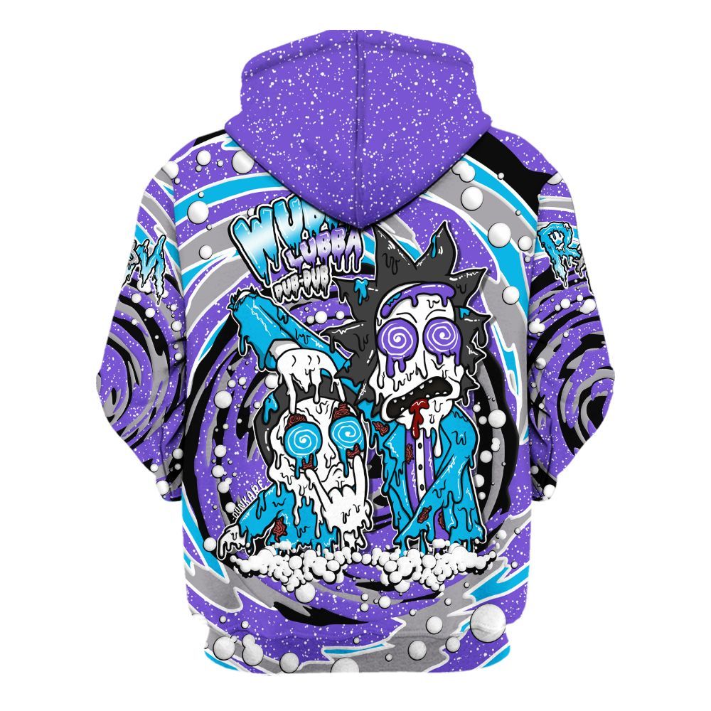 Hoodie To Match Retro Aqua 8s - Wubba Rick Drip All Over Print