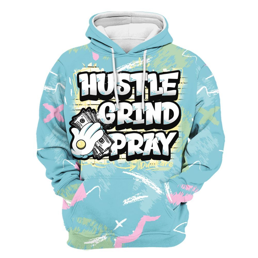 Hoodie To Match SB Dunk Low Visty - Hustle Grind Pray Retro All Over Print