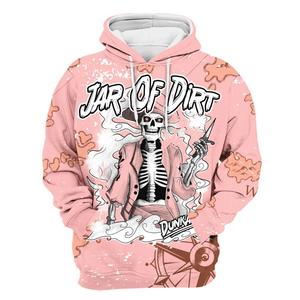 Hoodie To Match Low Legend Pink 11s - Skeleton Jar Of Dirt Retro All Over Print