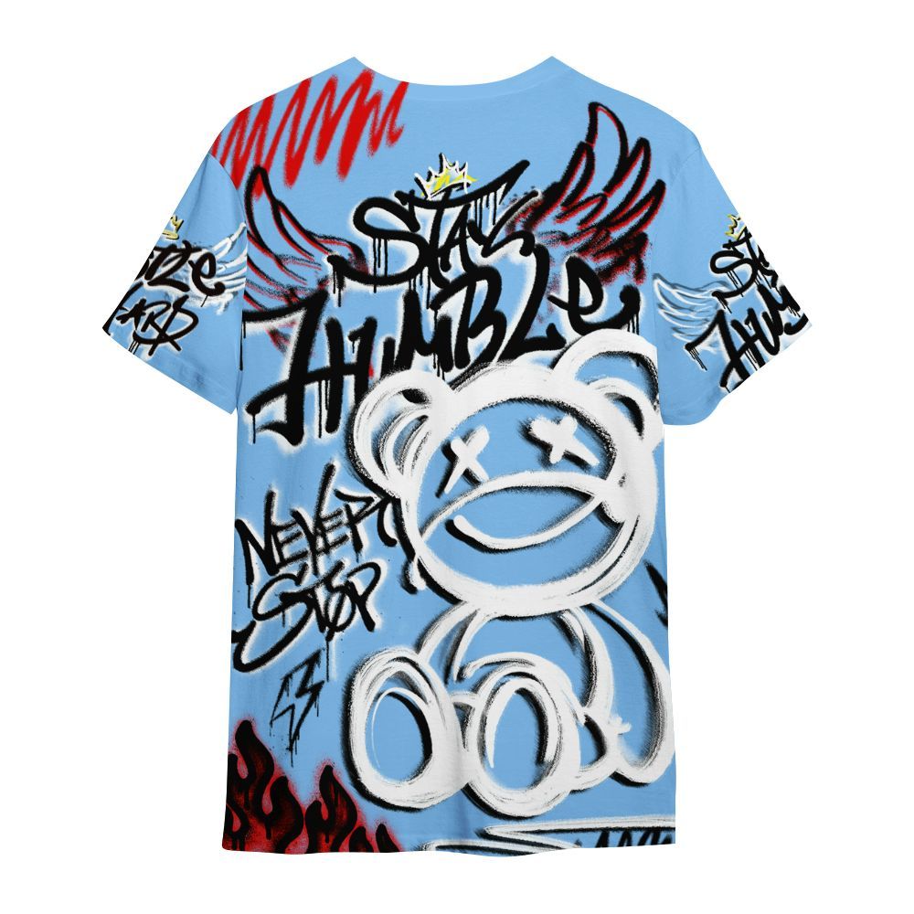 Shirt To Match University Blue 5s - Humble Drip Streetwear Graffity All Over Print