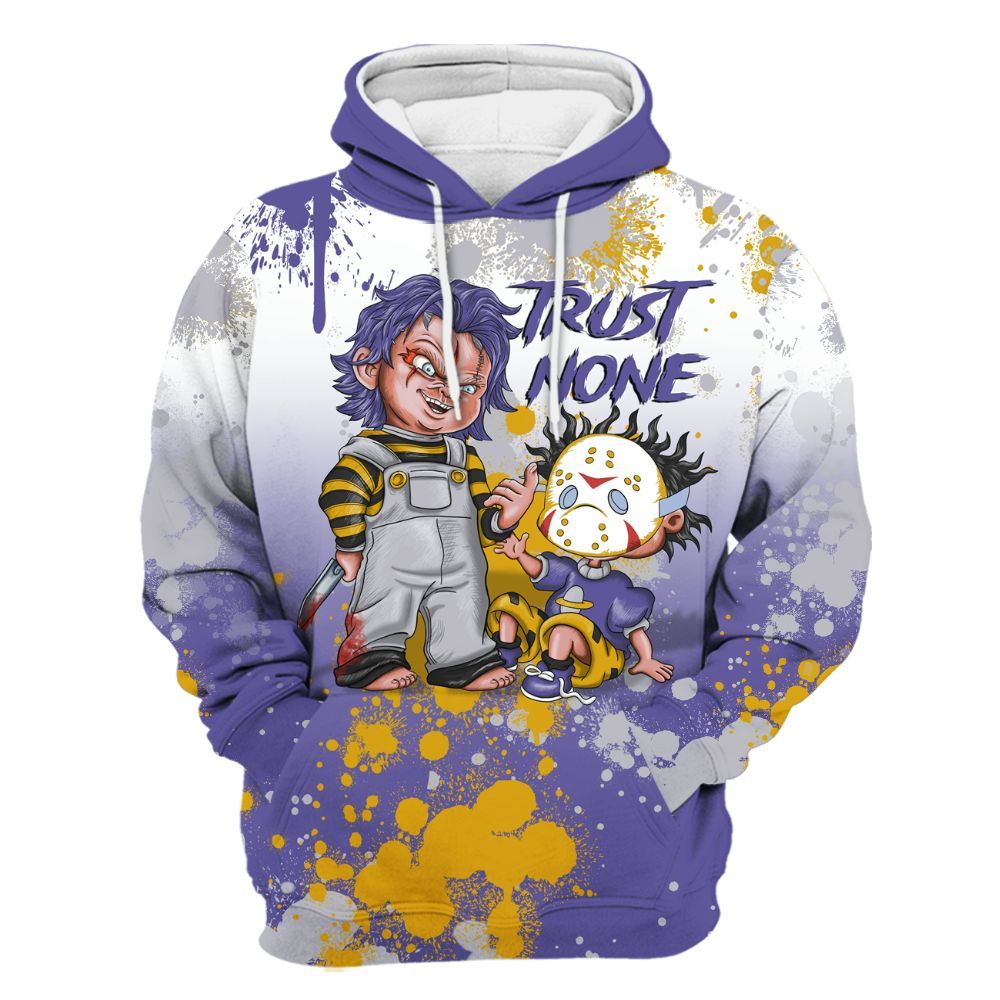 Hoodie To Match Lakeshow 4s - Trust No One Scary All Over Print
